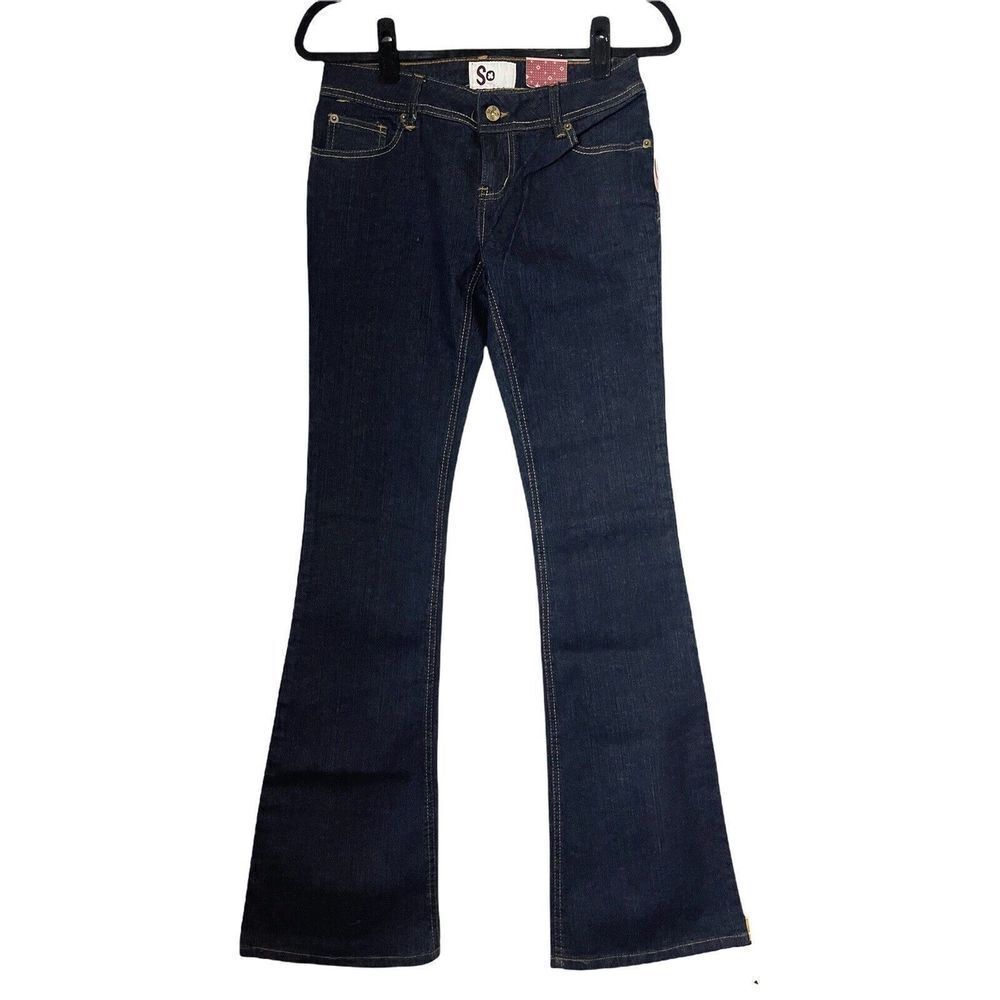 SO Vintage Y2K Flare Medium‎ Wash High Rise Jeans Womens Junior Size 3 Long